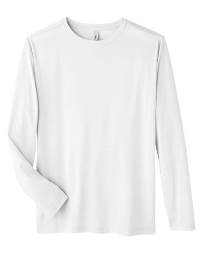CORE365 Unisex Fusion ChromaSoft™ Performance Long Sleeve T-Shirt CE111L #color_White