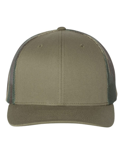 Richardson Printed Mesh Trucker Cap 112PM #color_Loden/ Green Camo