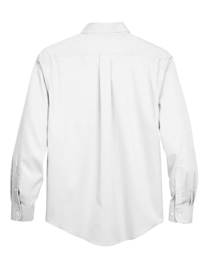 Devon & Jones Men's Tall Crown Collection® Solid Stretch Twill Woven Dress Shirt DG530T #color_White