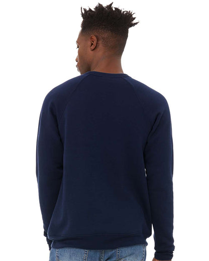 BELLA + CANVAS Sponge Fleece Raglan Crewneck Sweatshirt 3901 #colormdl_Navy