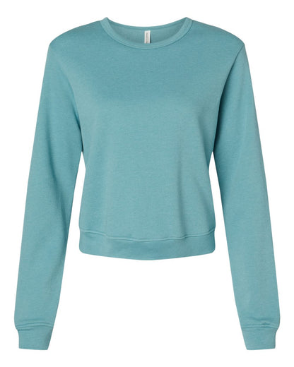 BELLA + CANVAS Women's Sponge Fleece Classic Crewneck Sweatshirt 7511 #color_Heather Blue Lagoon