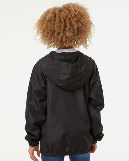 Independent Trading Co. Youth Lightweight Windbreaker Full-Zip Jacket EXP24YWZ #colormdl_Black