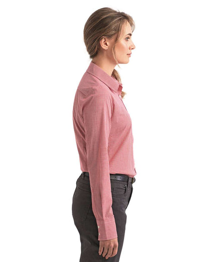 Artisan Collection by Reprime Women's Microcheck Gingham Cotton Shirt RP320 #colormdl_Red/ White