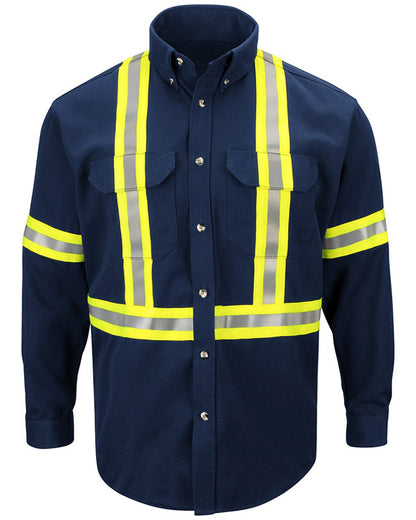 Bulwark Men's Dress Uniform Shirt with CSA reflective trim - EXCEL FR® ComforTouch SLUC Bulwark Men's Dress Uniform Shirt with CSA reflective trim - EXCEL FR® ComforTouch SLUC