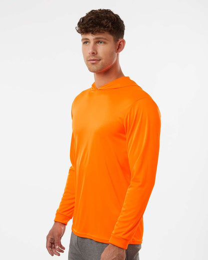 Paragon Unisex Bahama Performance Hooded Long Sleeve T-Shirt 220 #colormdl_Neon Orange