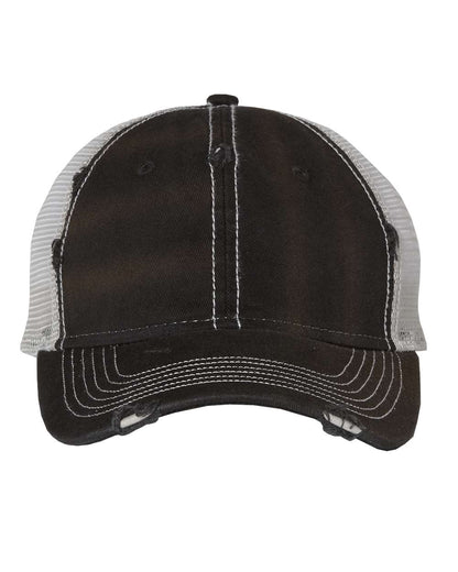 Valucap Bounty Dirty-Washed Mesh-Back Cap 3150 #color_Black/ Silver