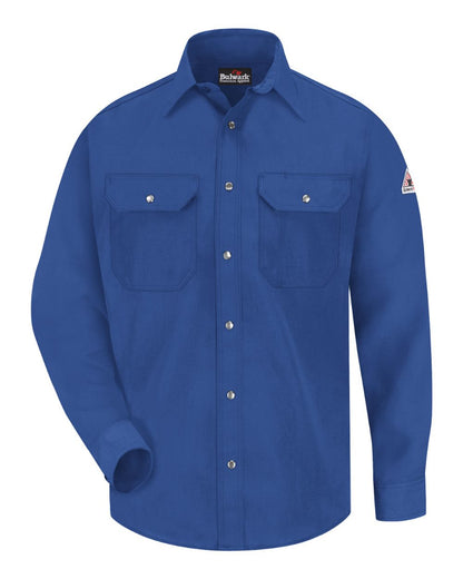 Bulwark Men's Tall Snap-Front Uniform Shirt - Nomex® IIIA 4.5 oz. SNS2T #color_Royal Blue