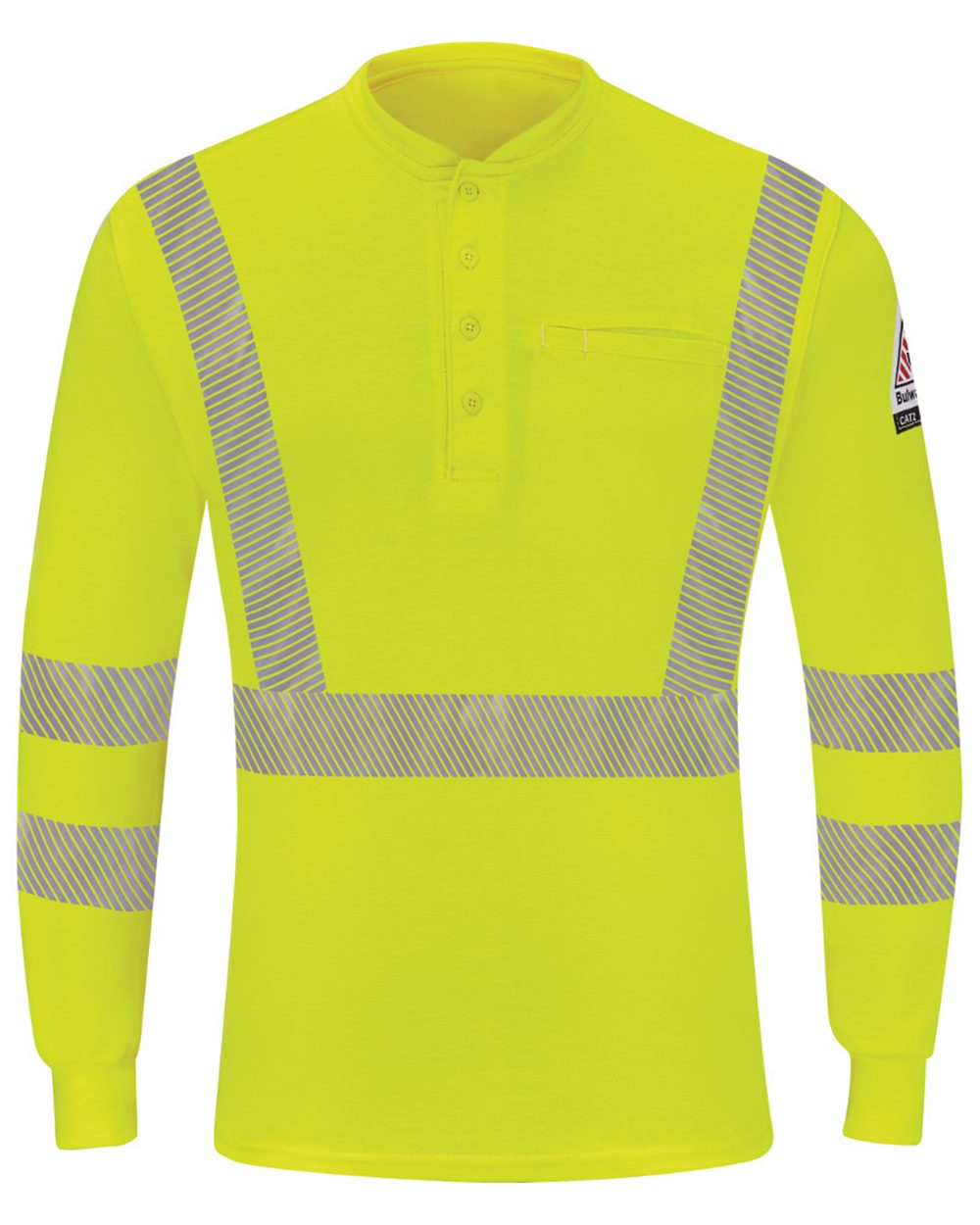 Bulwark Hi-Visibility Lightweight Long Sleeve Henley SML4