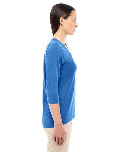 Devon & Jones Women's Perfect Fit™ Bracelet-Length V-Neck Top DP184W #colormdl_French Blue
