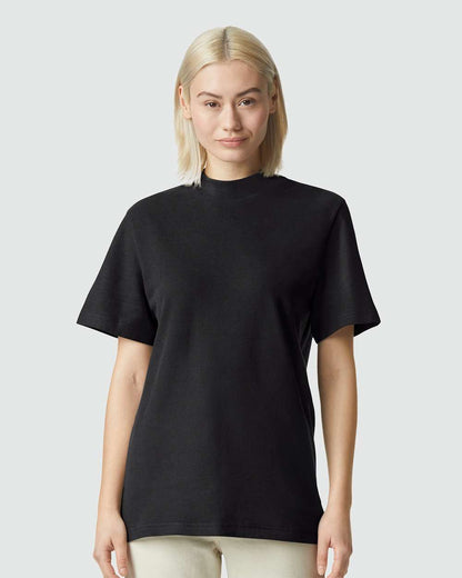 American Apparel Pique Mockneck Tee 1PQ #colormdl_Black