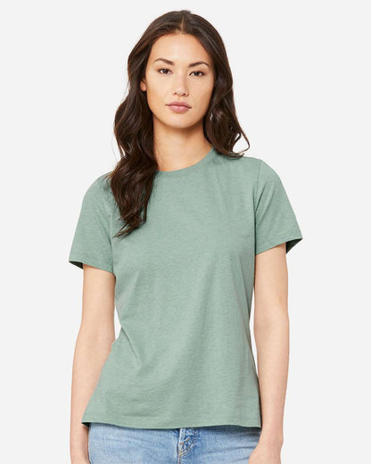 BELLA + CANVAS Women’s Relaxed Fit Heather CVC Tee 6400CVC #colormdl_Heather Prism Dusty Blue