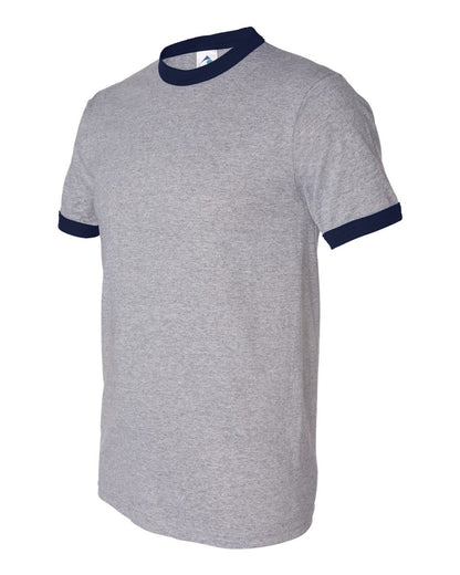 Augusta Sportswear 50/50 Ringer T-Shirt 710 #color_Athletic Heather/ Navy