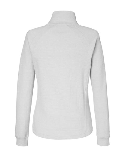 North End Women's Rhythm Waffle Cross-Neck Pullover NE200W #color_Platinum