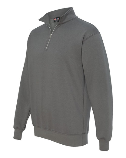 Bayside USA-Made Quarter-Zip Pullover Sweatshirt 920 #color_Charcoal