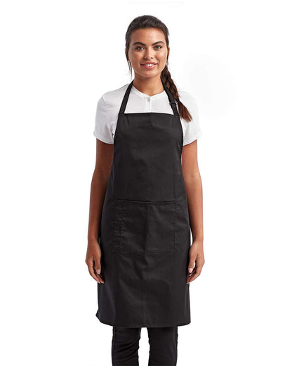Artisan Collection by Reprime Recycled Pocket Bib Apron RP154 #colormdl_Black