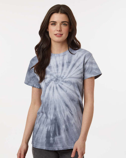 Dyenomite Cyclone Pinwheel Tie-Dyed T-Shirt 200CY #colormdl_Silver