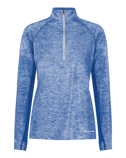 Holloway Women's Electrify CoolCore® Quarter-Zip Pullover 222774 #color_Royal Heather