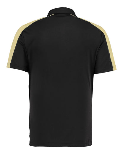 Augusta Sportswear Two-Tone Vital Polo 5028 #color_Black/ Vegas Gold