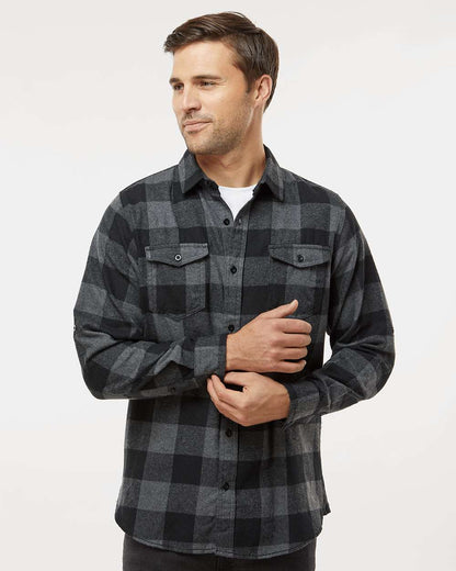 Burnside Yarn-Dyed Long Sleeve Flannel Shirt 8210 #colormdl_Charcoal/ Black Buffalo