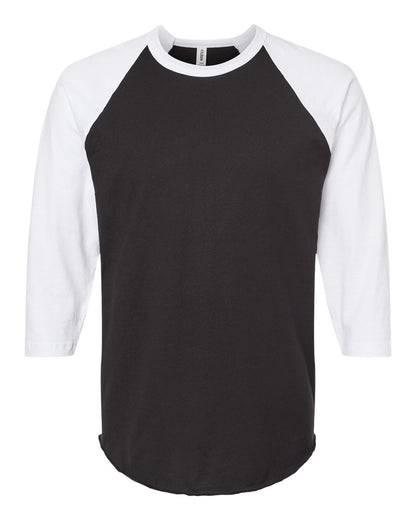 Tultex Fine Jersey Raglan T-Shirt 245 #color_Black/ White