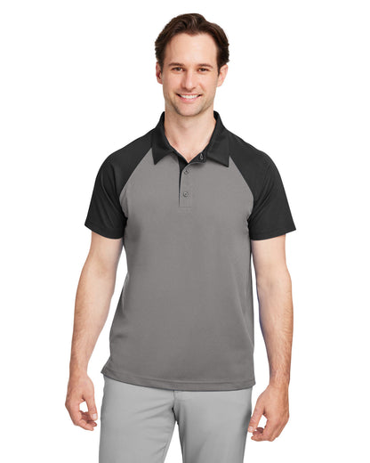 Team 365 Men's Command Snag-Protection Colorblock Polo TT21C #color_SPRT GRAPHT / BLK