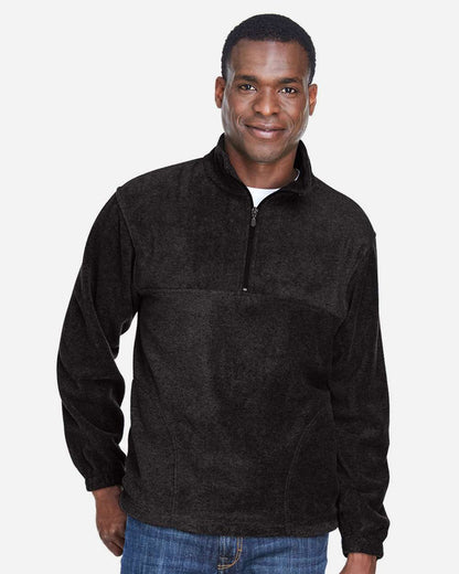 Harriton Men's Fleece Quarter-Zip Pullover M980 #colormdl_Black
