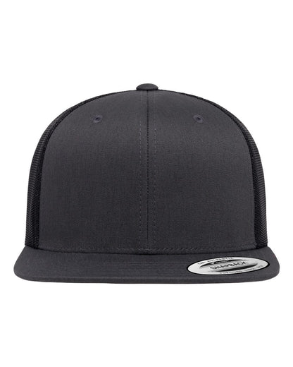 YP Classics Retro High Profile Trucker Cap 6609 #color_Charcoal/ Black