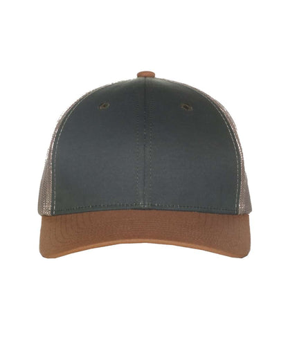 Outdoor Cap Tri-Color Mesh Back Trucker Cap HPD615M #color_Olive/ Khaki/ Duck