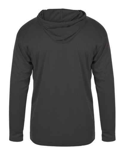 Badger Youth B-Core Long Sleeve Hooded T-Shirt 2105 #color_Graphite