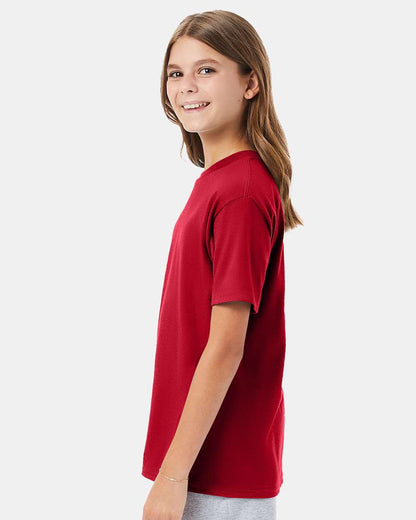 Hanes Youth Perfect-T T-Shirt 498Y #colormdl_Deep Red