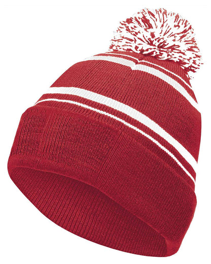 Holloway 8 1/2" Homecoming Beanie 223860 #color_Scarlet/ White