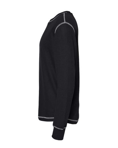 J. America Men's Vintage Thermal Long Sleeve T-Shirt 8238 #color_Black/ Vintage White