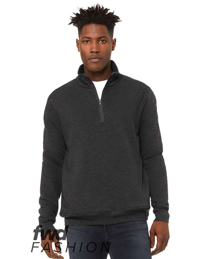 BELLA + CANVAS FWD Fashion Quarter-Zip Pullover Fleece 3740 #color_Dark Grey Heather