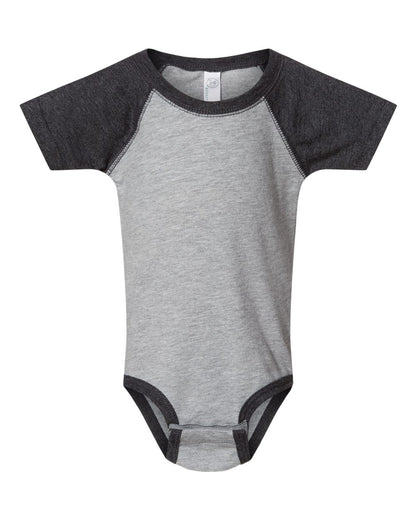 Rabbit Skins Infant Baseball Fine Jersey Bodysuit 4430 #color_Vintage Heather/ Vintage Smoke