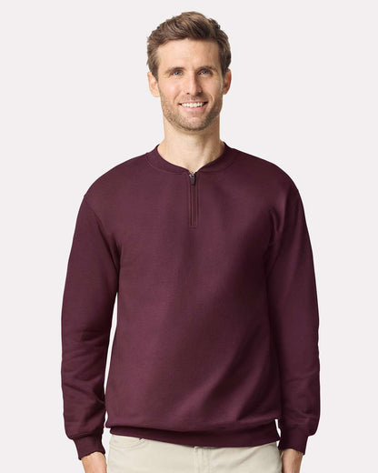 Gildan Unisex Softstyle® Midweight 1/4 Zip Sweatshirt SF008 #colormdl_Maroon