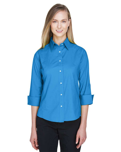 Devon & Jones Women's Perfect Fit™ Three-Quarter Sleeve Stretch Poplin Dress Shirt DP625W #colormdl_French Blue