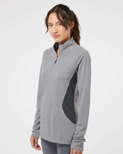 Adidas Women's Lightweight Quarter-Zip Pullover A281 #colormdl_Grey Three Heather/ Carbon