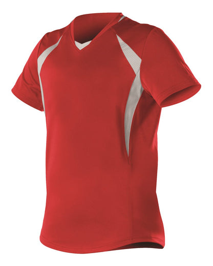 Alleson Athletic Women's Short Sleeve Fastpitch Jersey 552JW #color_Red/ White