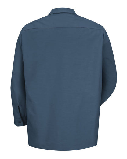 Red Kap Men's Tall Industrial Long Sleeve Work Shirt SP14T #color_Dark Blue