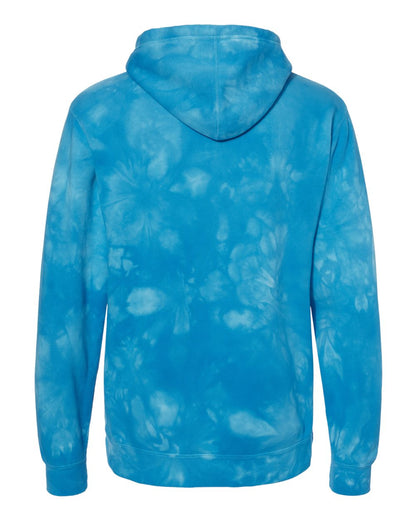 Independent Trading Co. Midweight Tie-Dyed Hooded Sweatshirt PRM4500TD #color_Tie Dye Aqua Blue