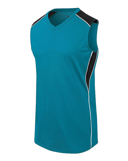 Augusta Sportswear Girls' Dynamite Jersey 312163 #color_Teal/ Black/ White