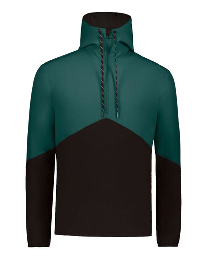 Russell Athletic Unisex Legend Hooded Quarter-Zip Pullover R20DSM #color_Dark Green/ Black