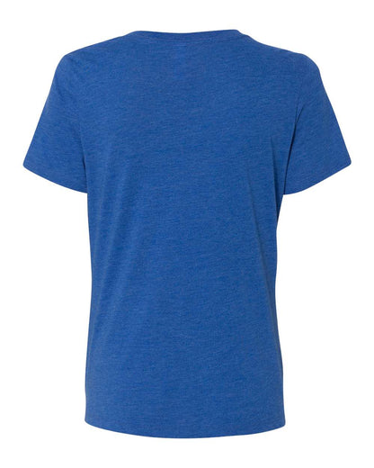 BELLA + CANVAS Women's Relaxed Triblend V-Neck Tee 6415 #color_True Royal Triblend