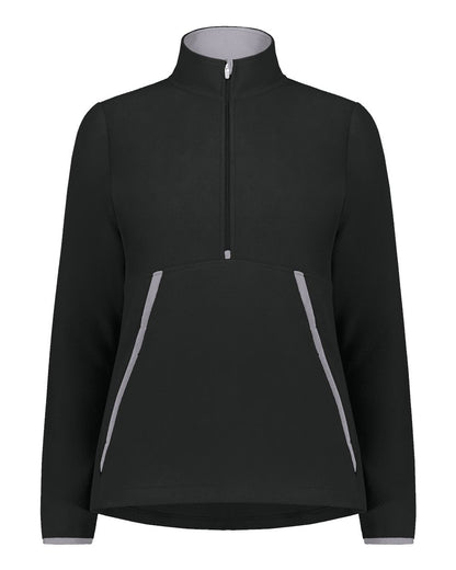 Augusta Sportswear Eco Revive™ Women's Polar Fleece Quarter-Zip Pullover 6857 #color_Black