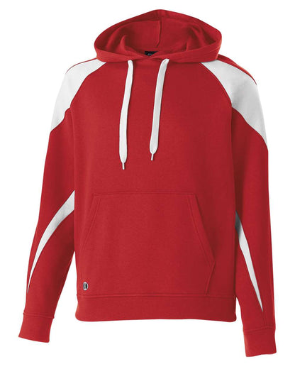 Holloway Youth Prospect Athletic Fleece Hooded Sweatshirt 229646 #color_Scarlet/ White
