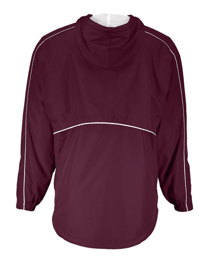 Holloway Men's Wizard Quarter-Zip Hooded Pullover 229016 #color_Maroon/ White