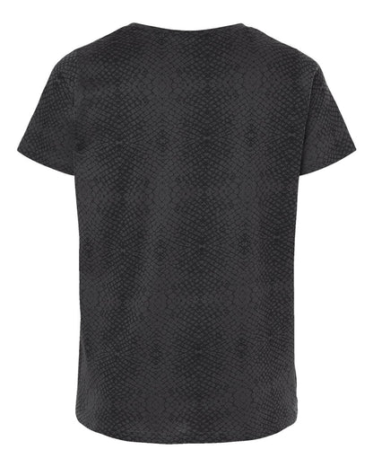 LAT Women's Curvy Collection Fine Jersey Tee 3816 #color_Black Reptile