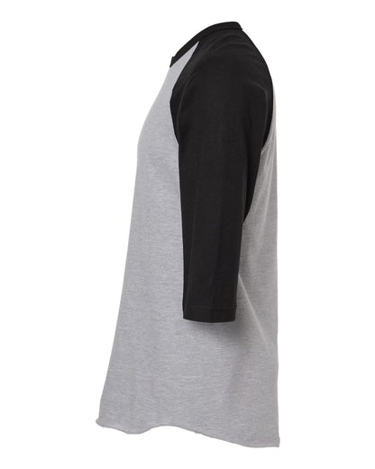 Tultex Fine Jersey Raglan T-Shirt 245 #color_Heather Grey/ Black