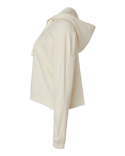 MV Sport Women's Angel Fleece Crop Hooded Sweatshirt W23101 #color_Ecru