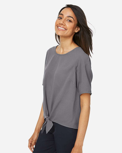 Devon & Jones Women's Perfect Fit™ Tie Front Blouse DP617W #colormdl_Graphite